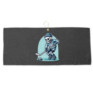 Skeleton Ice Hockey Large Microfiber Waffle Golf Towel