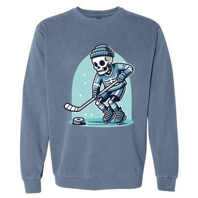 Skeleton Ice Hockey Garment-Dyed Sweatshirt