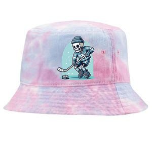 Skeleton Ice Hockey Tie-Dyed Bucket Hat