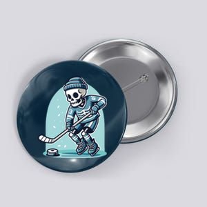 Skeleton Ice Hockey Button