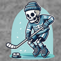 Skeleton Ice Hockey Long Sleeve Shirt