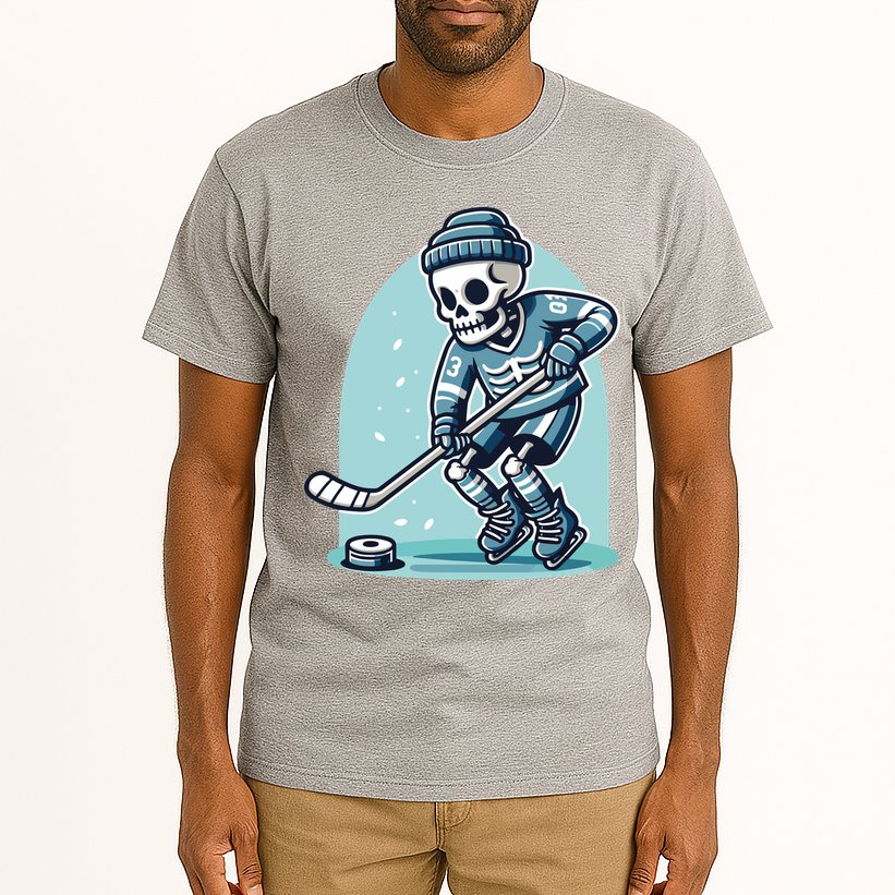 Skeleton Ice Hockey Tall T-Shirt