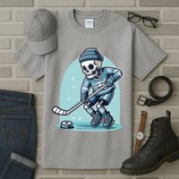 Skeleton Ice Hockey Tall T-Shirt