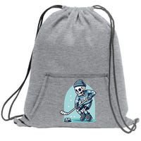 Skeleton Ice Hockey Sweatshirt Cinch Pack Bag