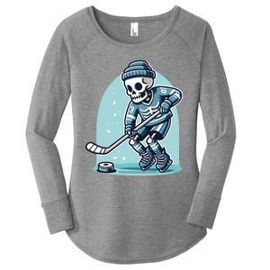 Skeleton Ice Hockey Women's Perfect Tri Tunic Long Sleeve Shirt