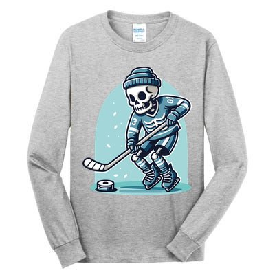 Skeleton Ice Hockey Tall Long Sleeve T-Shirt