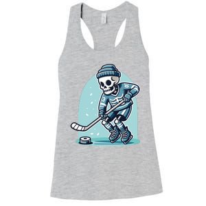 Skeleton Ice Hockey Women's Racerback Tank