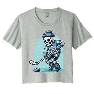 Skeleton Ice Hockey Women's Crop Top Tee