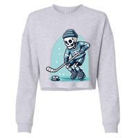 Skeleton Ice Hockey Cropped Pullover Crew