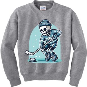 Skeleton Ice Hockey Kids Sweatshirt