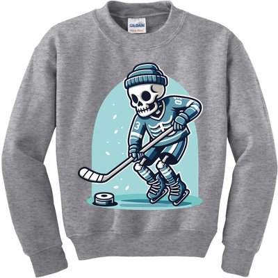 Skeleton Ice Hockey Kids Sweatshirt