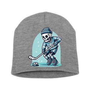 Skeleton Ice Hockey Short Acrylic Beanie