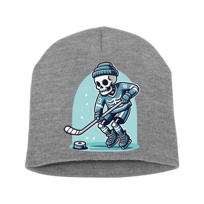 Skeleton Ice Hockey Short Acrylic Beanie