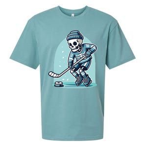 Skeleton Ice Hockey Sueded Cloud Jersey T-Shirt