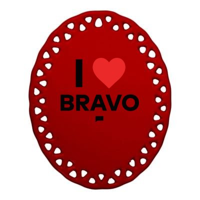 Shopbybravo I Heart Bravo Ceramic Oval Ornament