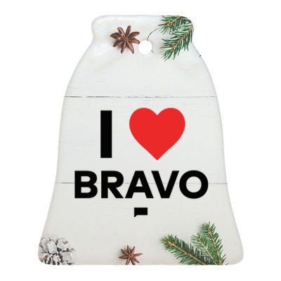 Shopbybravo I Heart Bravo Ceramic Bell Ornament