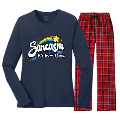 Sarcasm It's How I Hug Women's Long Sleeve Flannel Pajama Set 