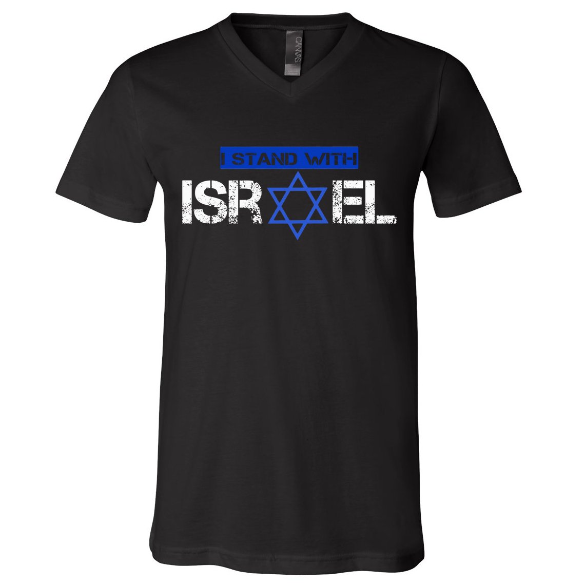 Support Israel I Stand With Israel Israeli Flag V-Neck T-Shirt
