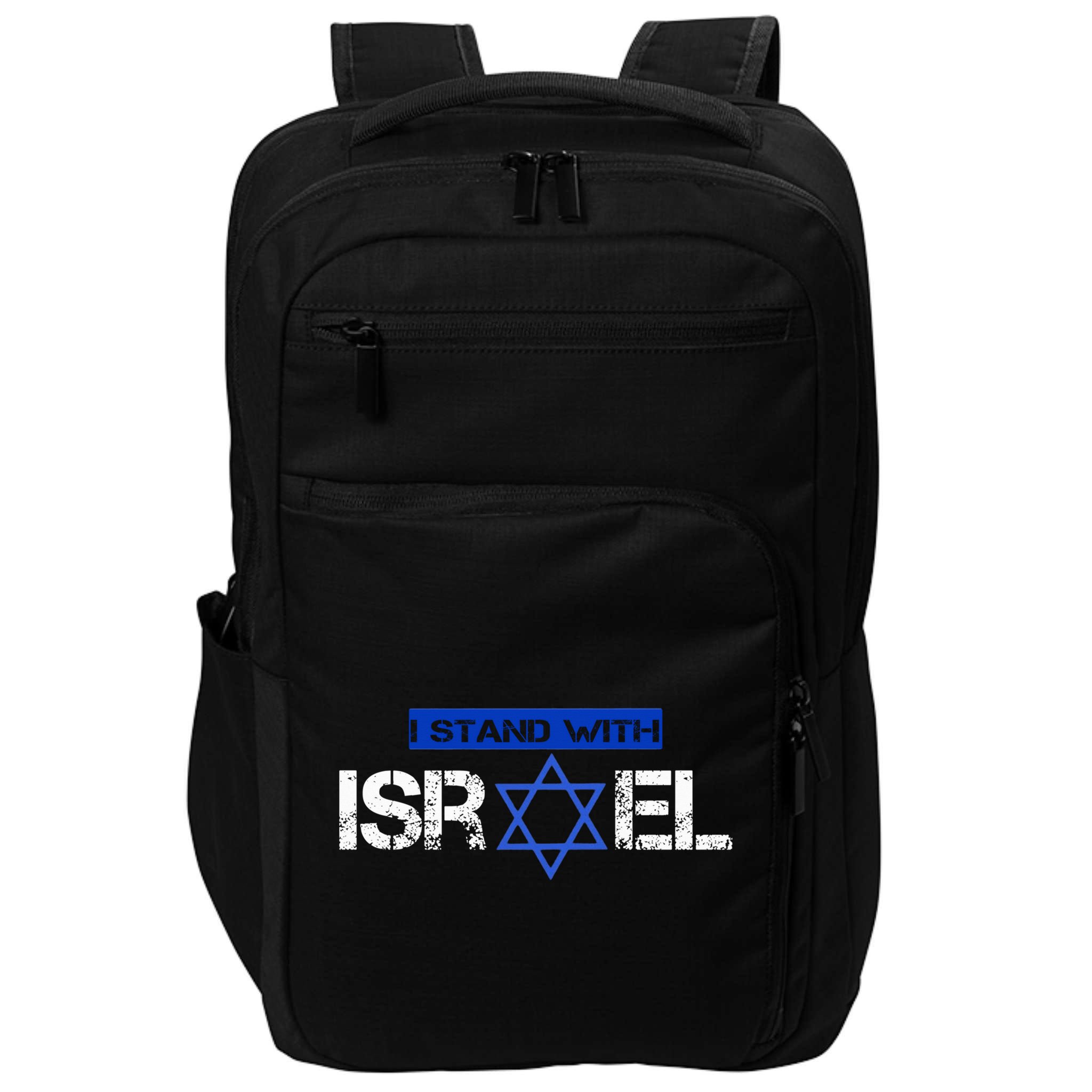 Support Israel I Stand With Israel Israeli Flag Impact Tech Backpack