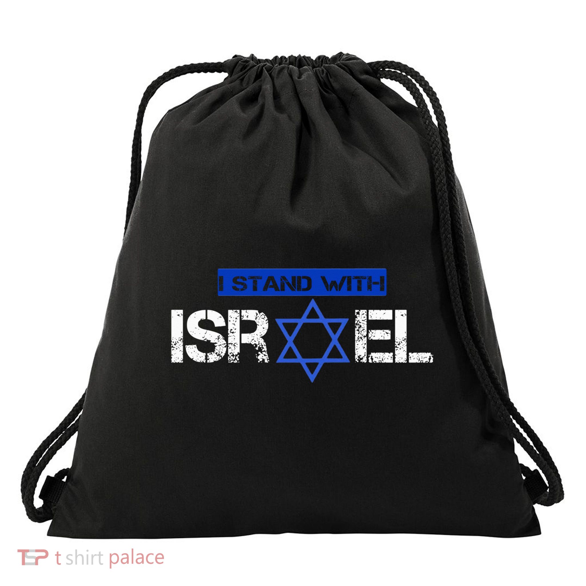 Support Israel I Stand With Israel Israeli Flag Drawstring Bag