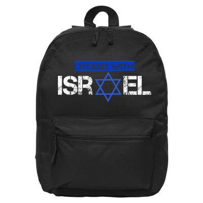 Support Israel I Stand With Israel Israeli Flag 16 in Basic Backpack