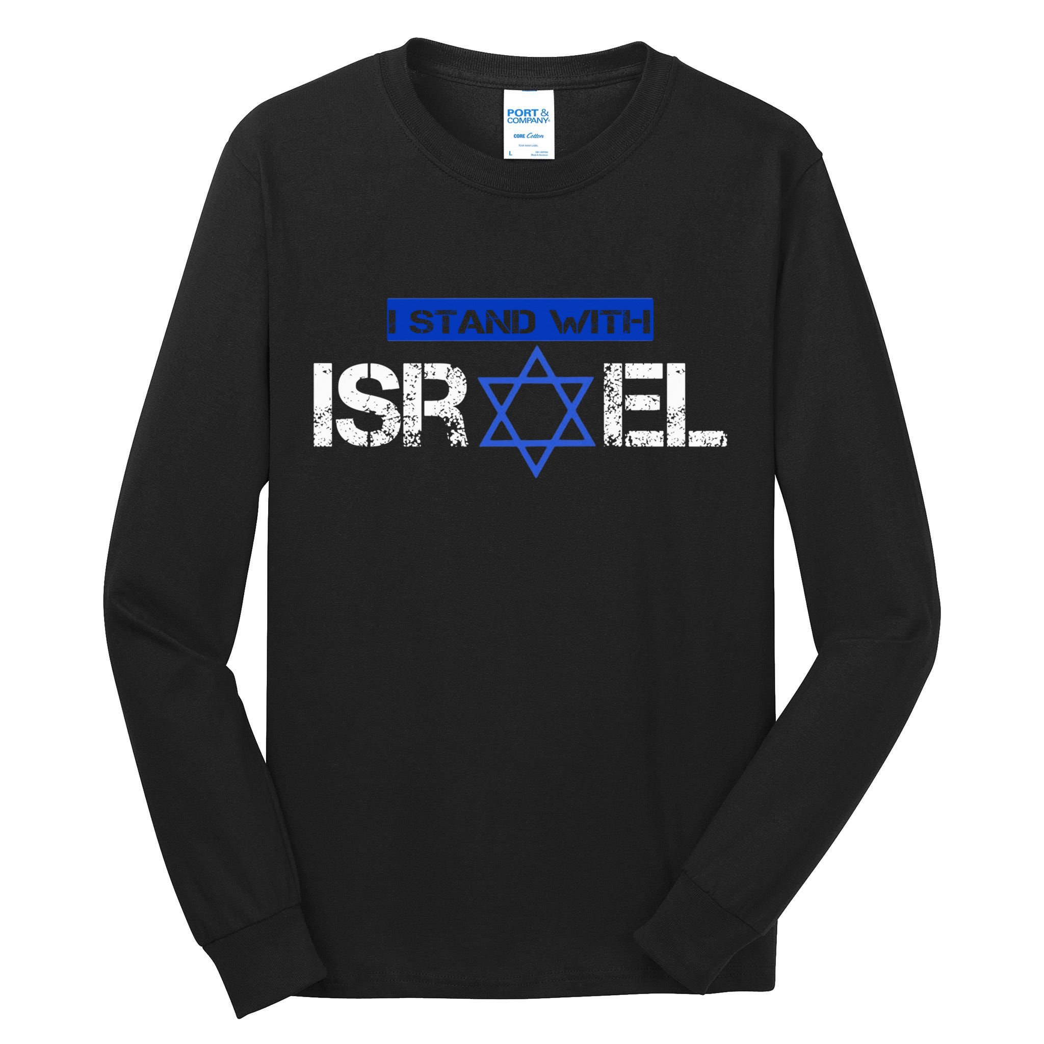 Support Israel I Stand With Israel Israeli Flag Tall Long Sleeve T-Shirt