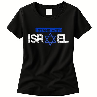 Support Israel I Stand With Israel Israeli Flag Womens T-Shirt