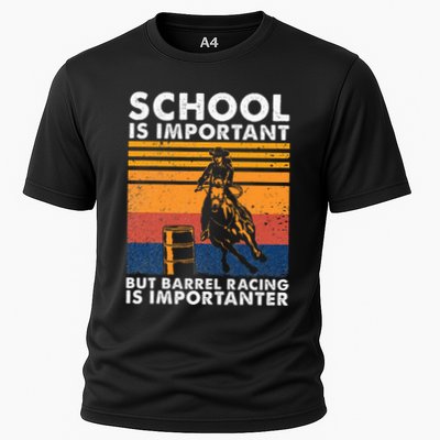 School Is Important But Barrel Racing Is Importanter Funny Performance Shirt