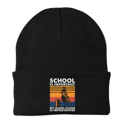School Is Important But Barrel Racing Is Importanter Funny Beanie