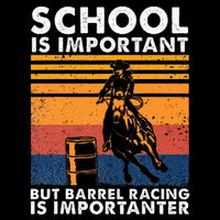 School Is Important But Barrel Racing Is Importanter Funny Drawstring Bag