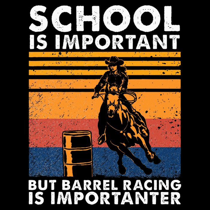 School Is Important But Barrel Racing Is Importanter Funny Drawstring Bag
