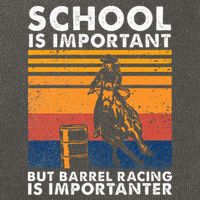 School Is Important But Barrel Racing Is Importanter Funny Cotton Canvas Backpack
