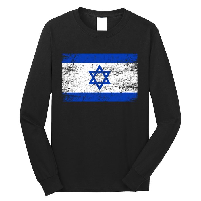 Support Israel I Stand With Israel Israeli Flag Long Sleeve Shirt