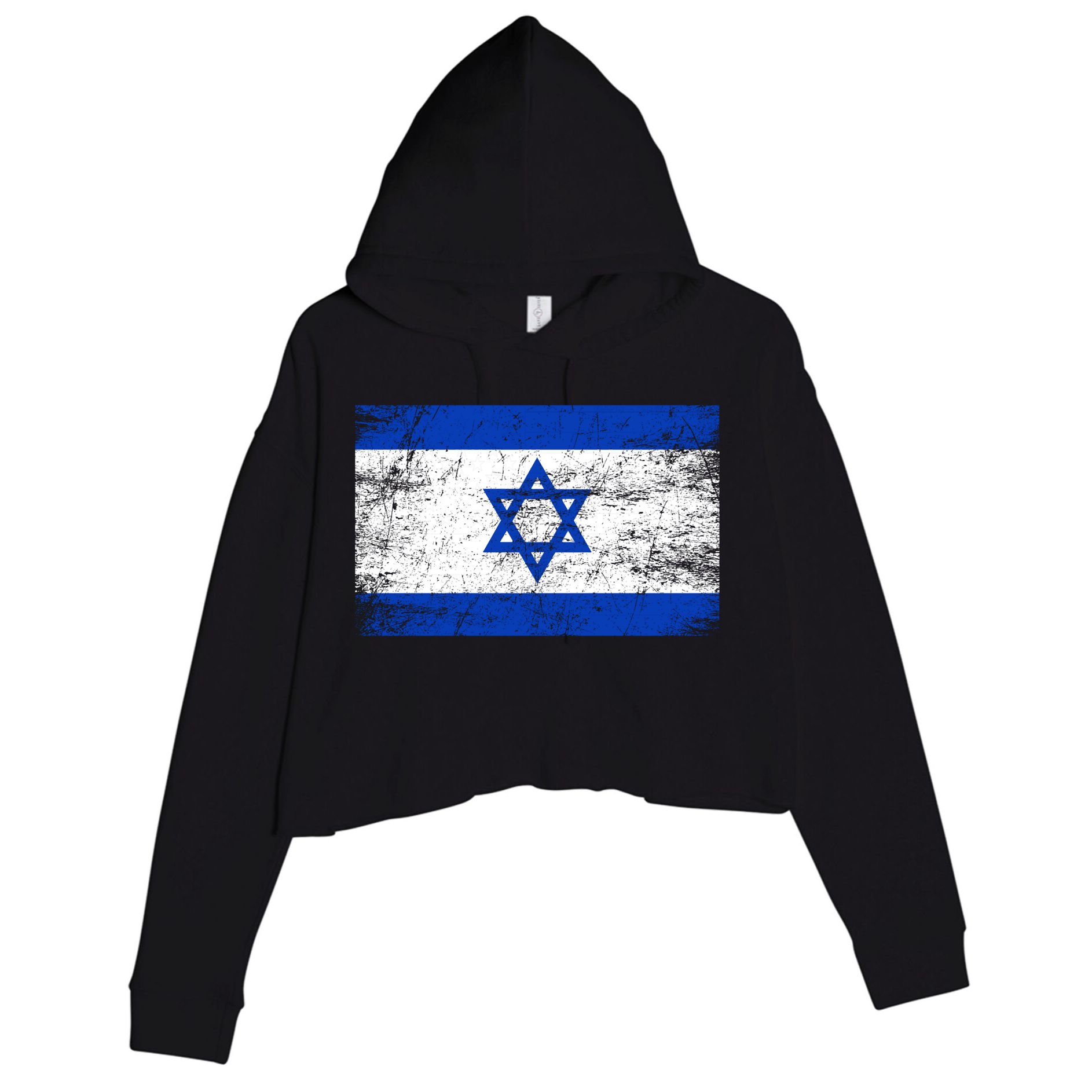 Support Israel I Stand With Israel Israeli Flag Crop Fleece Hoodie