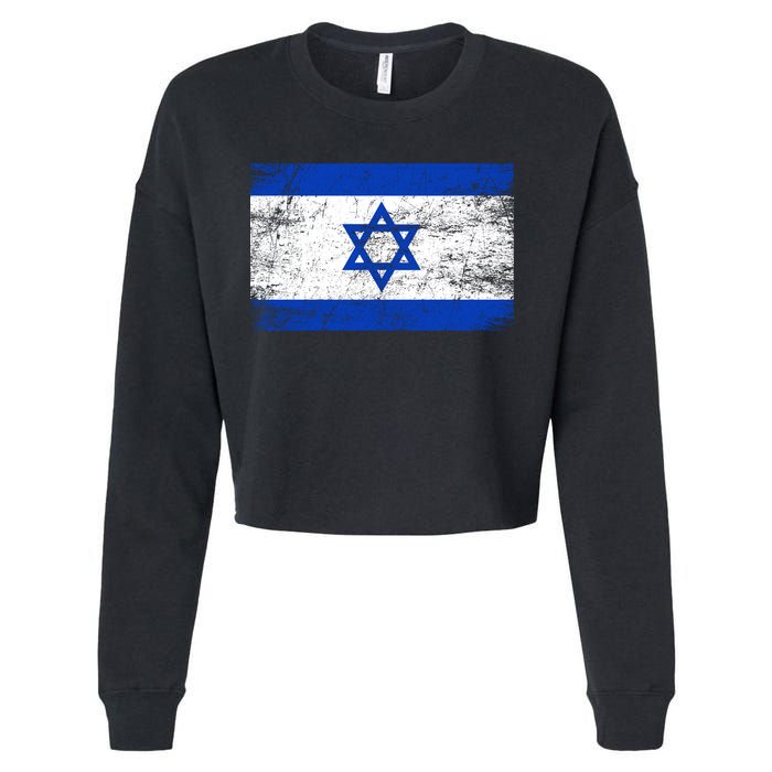 Support Israel I Stand With Israel Israeli Flag Cropped Pullover Crew