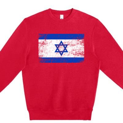 Support Israel I Stand With Israel Israeli Flag Premium Crewneck Sweatshirt