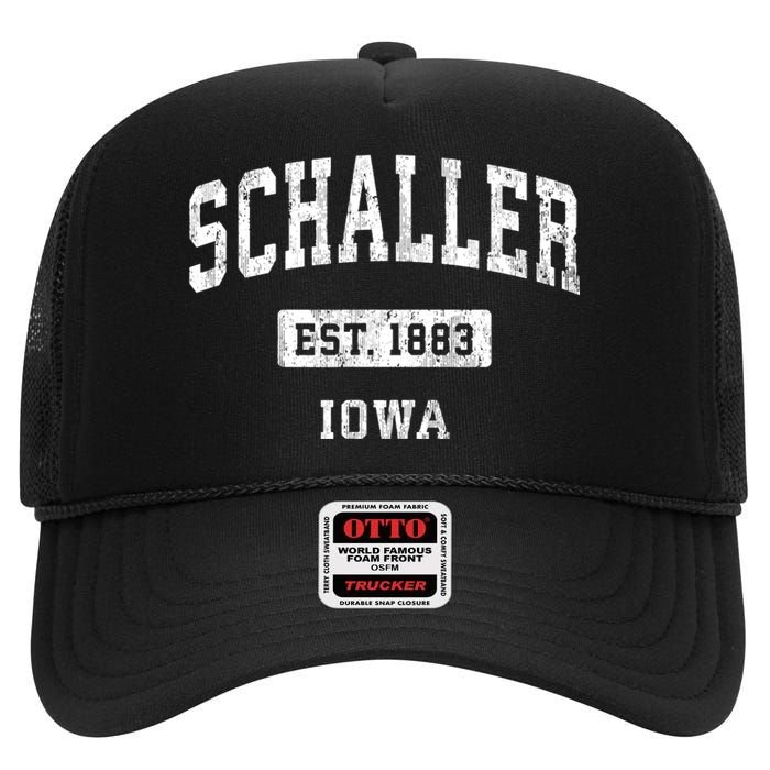 Schaller Iowa Ia Vintage Sports Established High Crown Mesh Back Trucker Hat