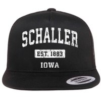 Schaller Iowa Ia Vintage Sports Established Flat Bill Trucker Hat