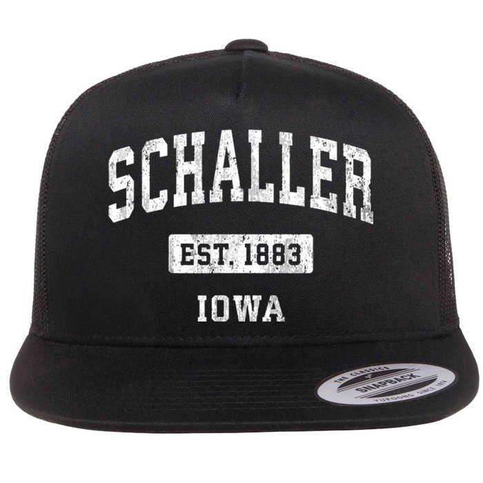 Schaller Iowa Ia Vintage Sports Established Flat Bill Trucker Hat