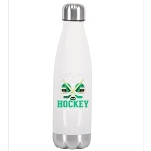 School Is Important But Hockey Is Importanter Hockey Players Great Gift Stainless Steel Insulated Water Bottle