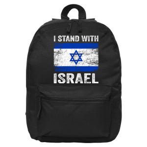 Support Israel I Stand With Israel Israeli Flag 16 in Basic Backpack