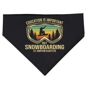 School Is Important But Snowboard Is Importanter Funny USA-Made Doggie Bandana