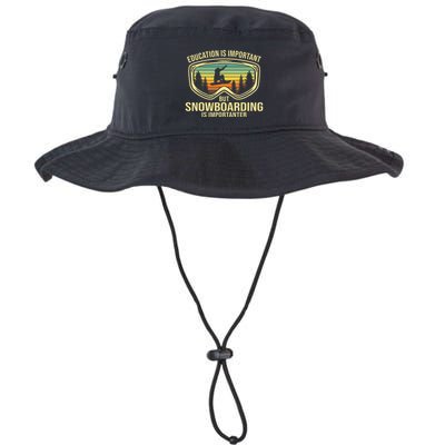 School Is Important But Snowboard Is Importanter Funny Bucket Hat