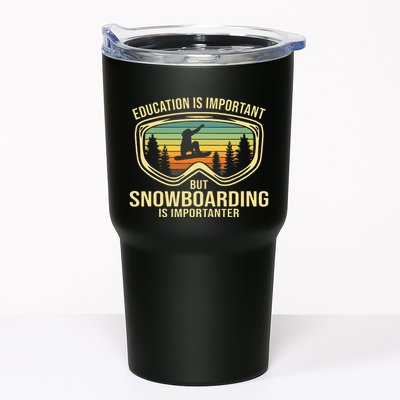 School Is Important But Snowboard Is Importanter Funny Tumbler