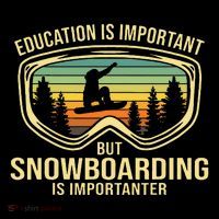 School Is Important But Snowboard Is Importanter Funny Poster