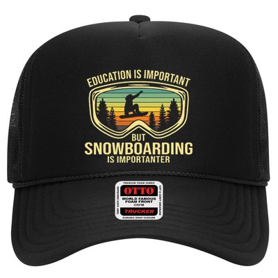 School Is Important But Snowboard Is Importanter Funny Trucker Hat
