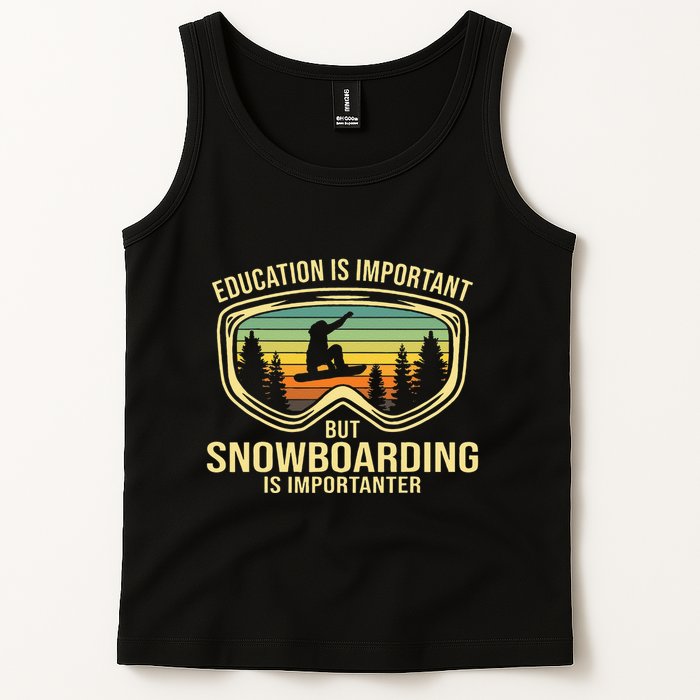 School Is Important But Snowboard Is Importanter Funny Tank Top