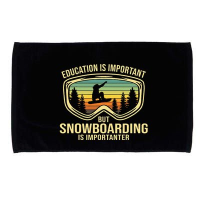 School Is Important But Snowboard Is Importanter Funny Microfiber Hand Towel