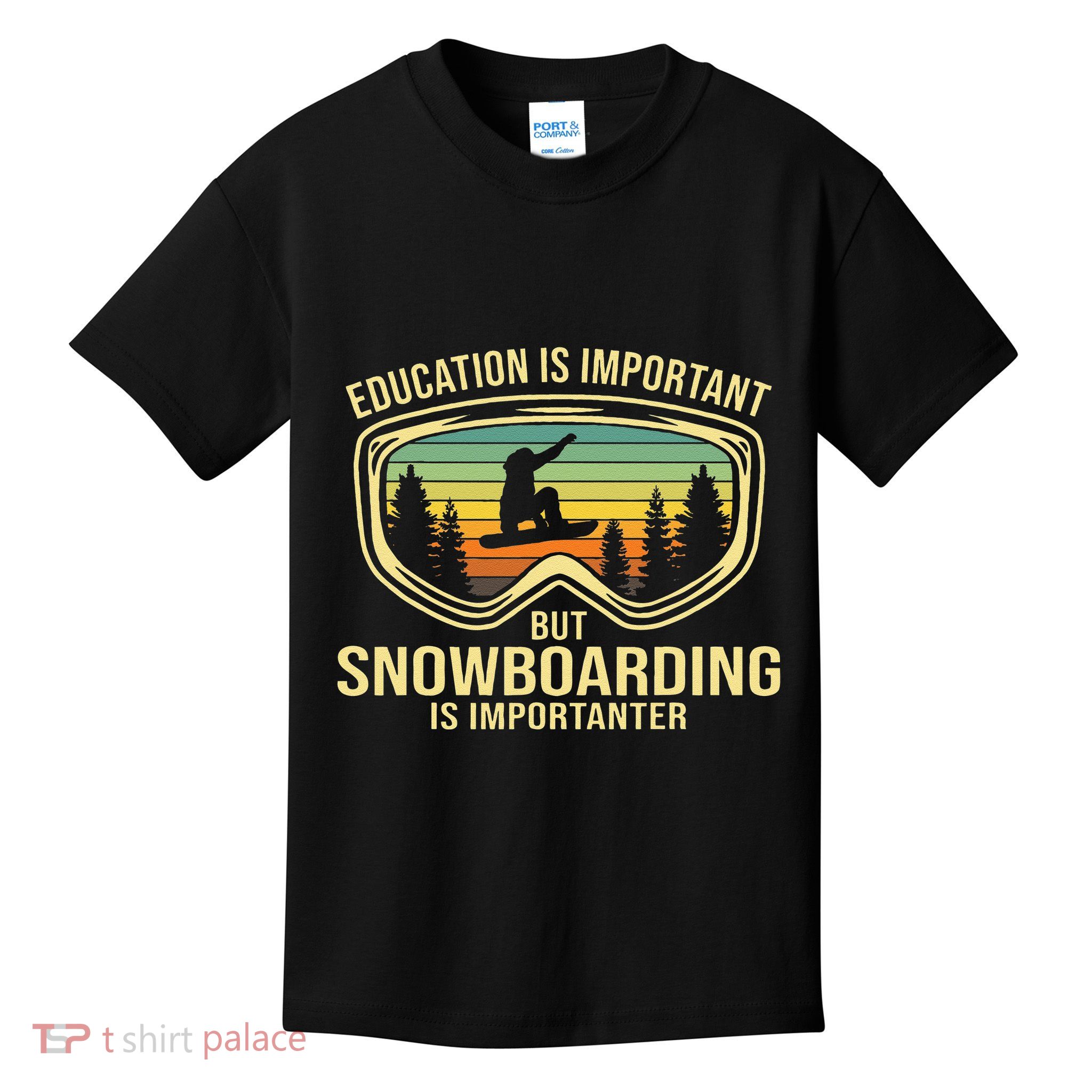 School Is Important But Snowboard Is Importanter Funny Kids T-Shirt