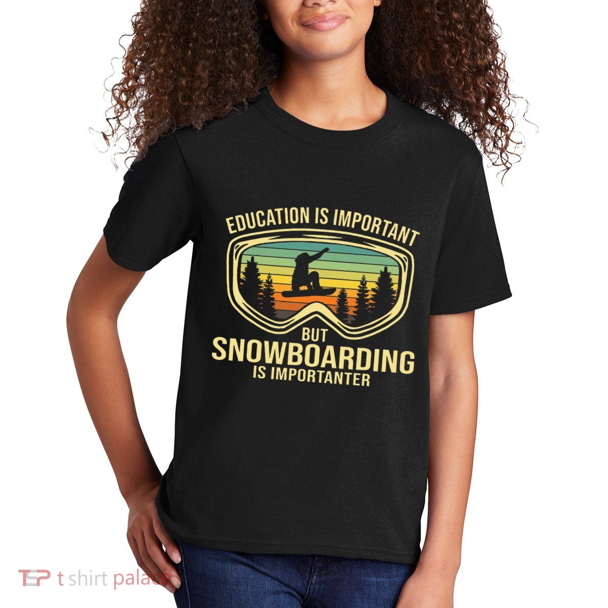 School Is Important But Snowboard Is Importanter Funny Kids T-Shirt
